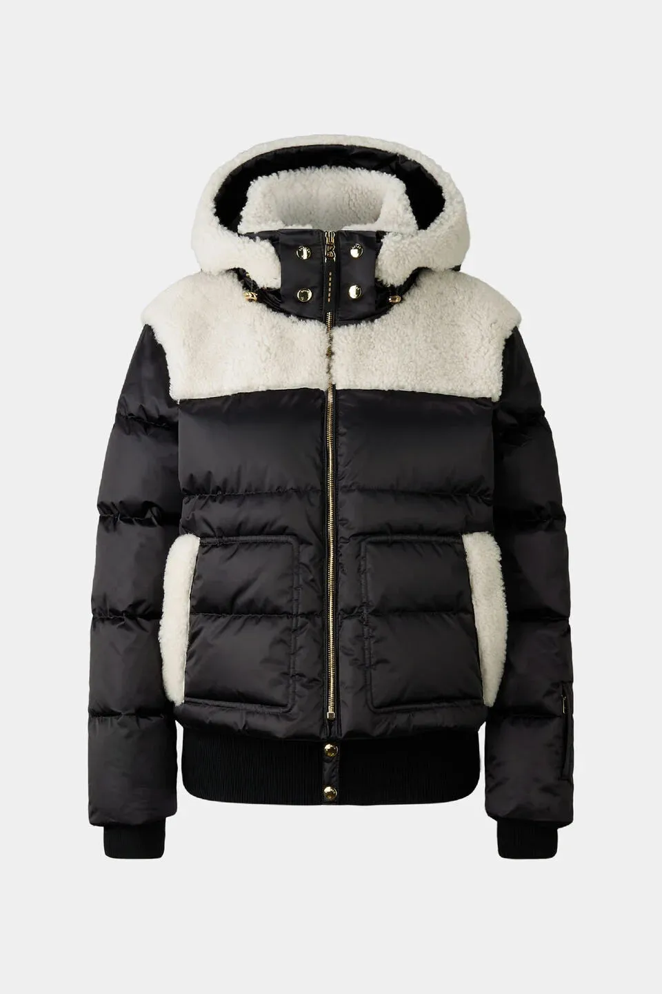 Dia Satin Shearling Down Ski Jacket