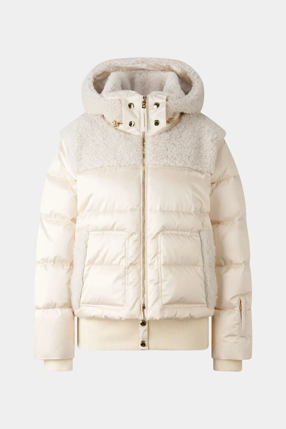 Dia Satin Shearling Down Ski Jacket