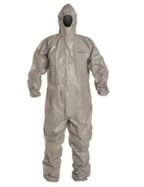 DuPont TF145T GY Tychem 6000 Coverall Respirator Fit Hood Elastic Wrists and Ankle. Double Storm Flap Taped Seams Gray | No Tax