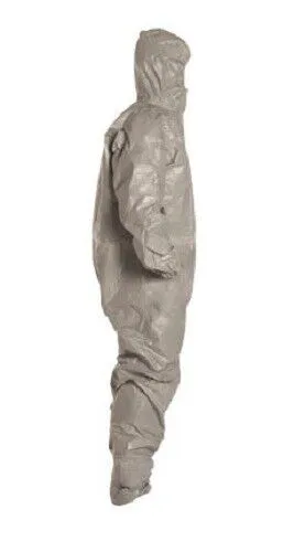 DuPont TF145T GY Tychem 6000 Coverall Respirator Fit Hood Elastic Wrists and Ankle. Double Storm Flap Taped Seams Gray | No Tax