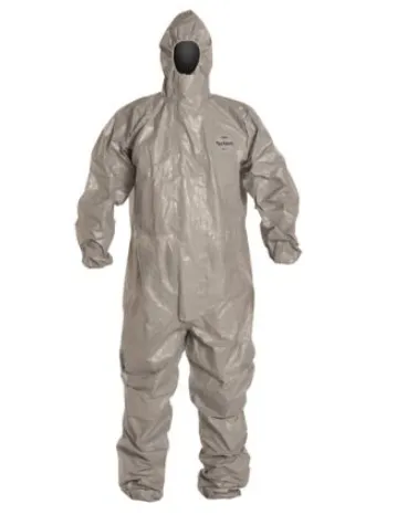 DuPont TF145T GY Tychem 6000 Coverall Respirator Fit Hood Elastic Wrists and Ankle. Double Storm Flap Taped Seams Gray | No Tax