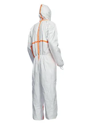 DuPont TJ198T Tyvek model TY800 Coverall with Hood Serged and Over-Taped Seam | No Sales Tax