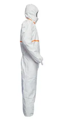 DuPont TJ198T Tyvek model TY800 Coverall with Hood Serged and Over-Taped Seam | No Sales Tax