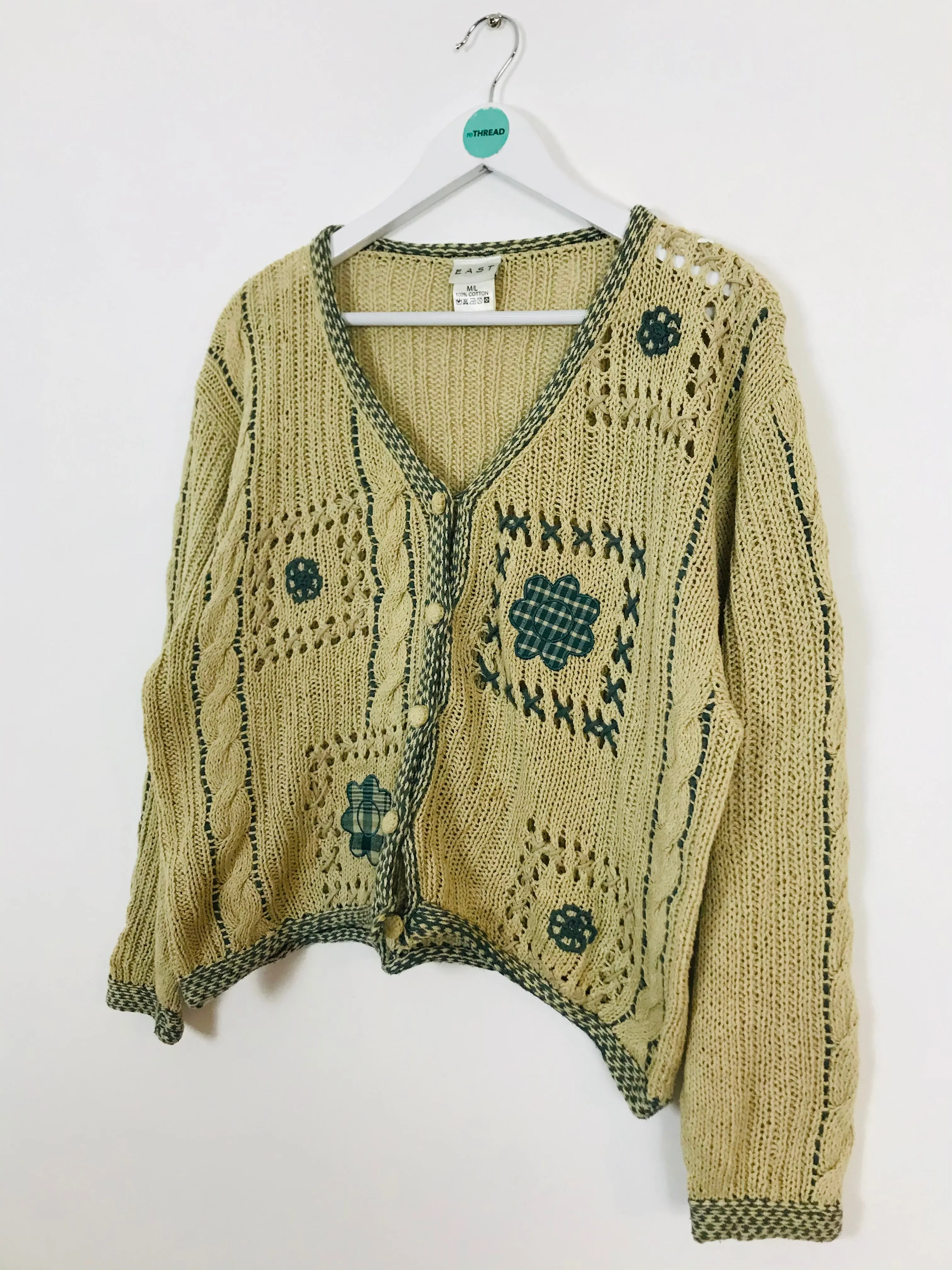 East Women’s Cottage Style Knitted Cardigan | UK 12-14 M/L | Brown