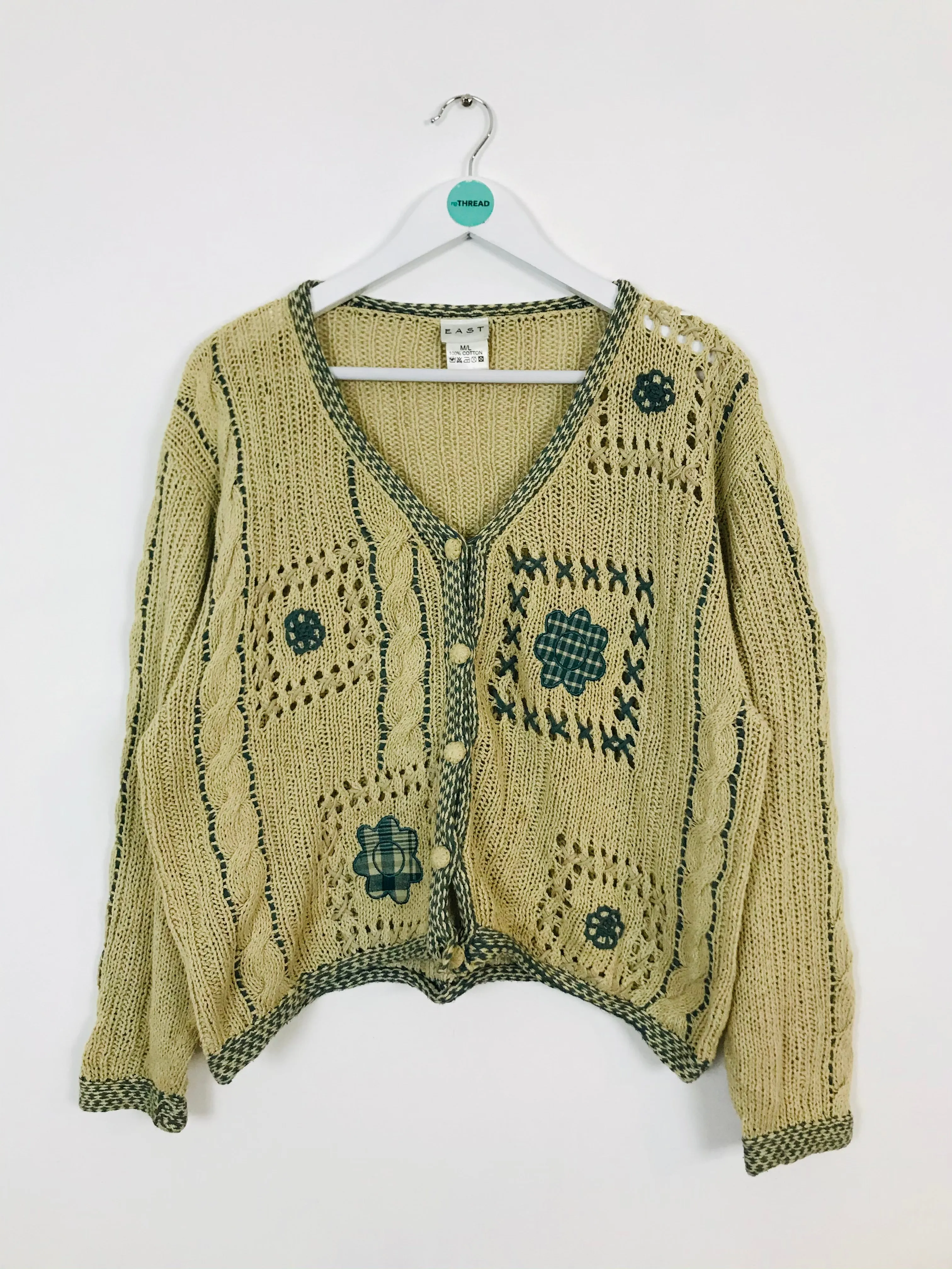 East Women’s Cottage Style Knitted Cardigan | UK 12-14 M/L | Brown