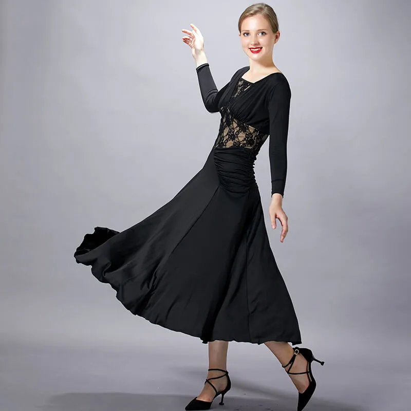 Flared Asymmetric Long Sleeve Dress