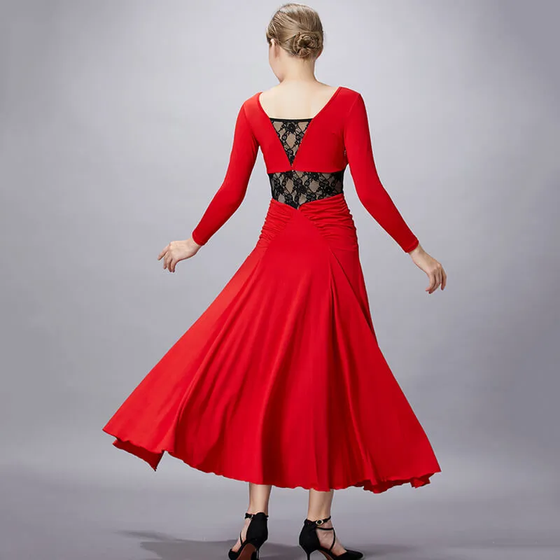 Flared Asymmetric Long Sleeve Dress