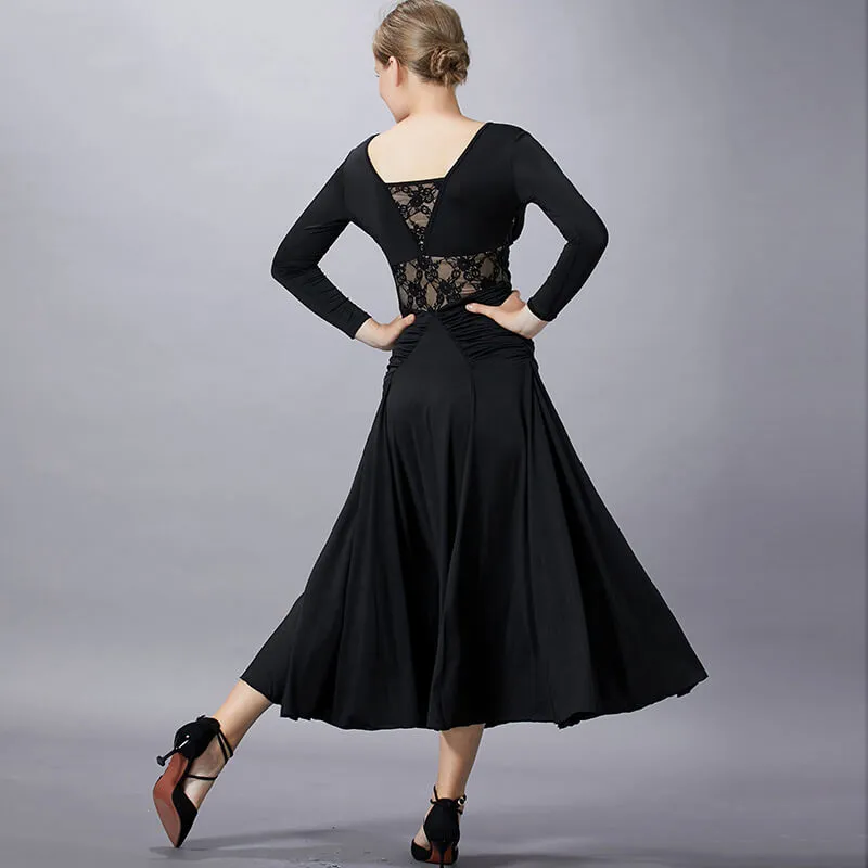 Flared Asymmetric Long Sleeve Dress