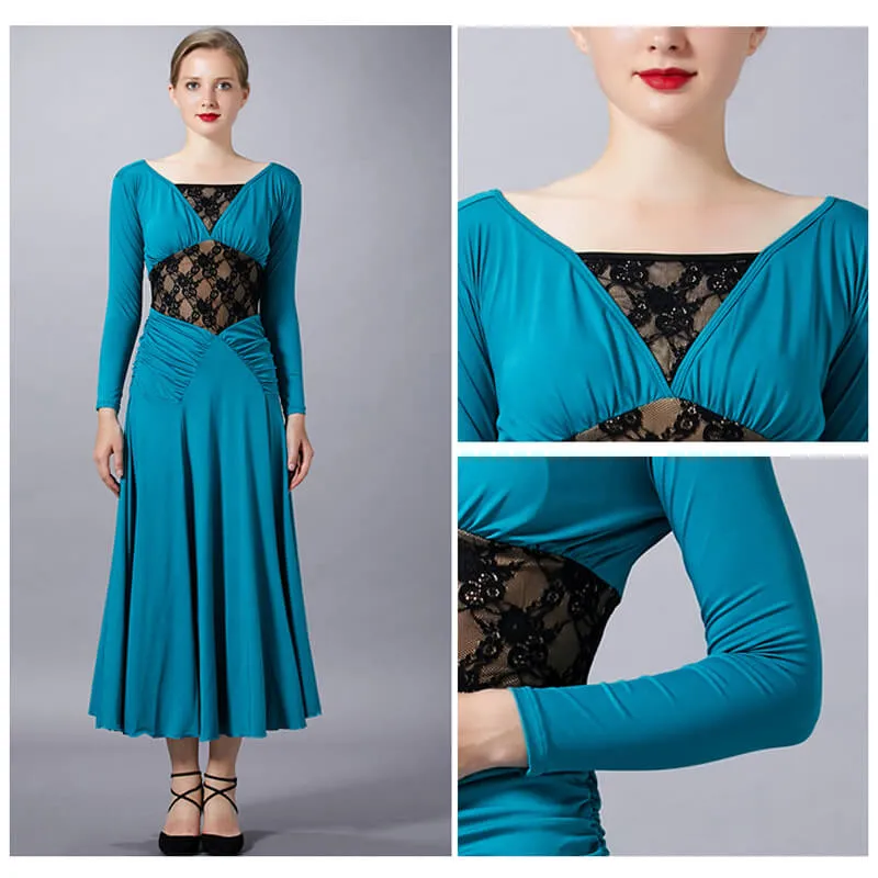 Flared Asymmetric Long Sleeve Dress
