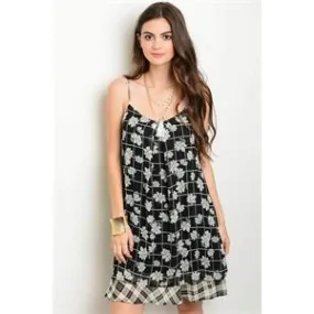 Floral & Plaid Dress