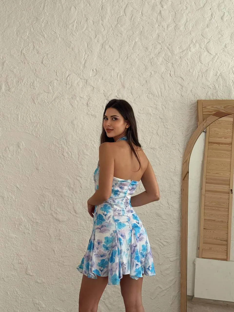 Floral Halter Mini Dress  Women's Summer Fashion Bhcollection