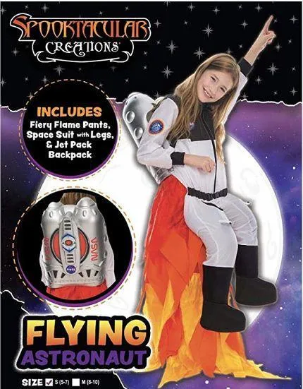 Flying Astronaut Suit with Flame Pants Jet Pack for Cosplay- Child