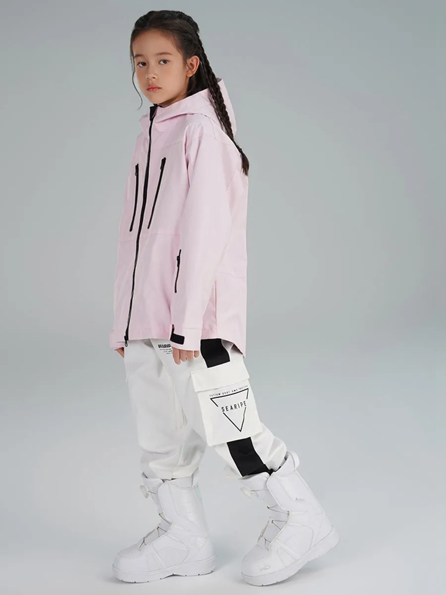 Girl's Insulated Cargo Snowboard Jacket Windproof Outdoor Snow Jacket