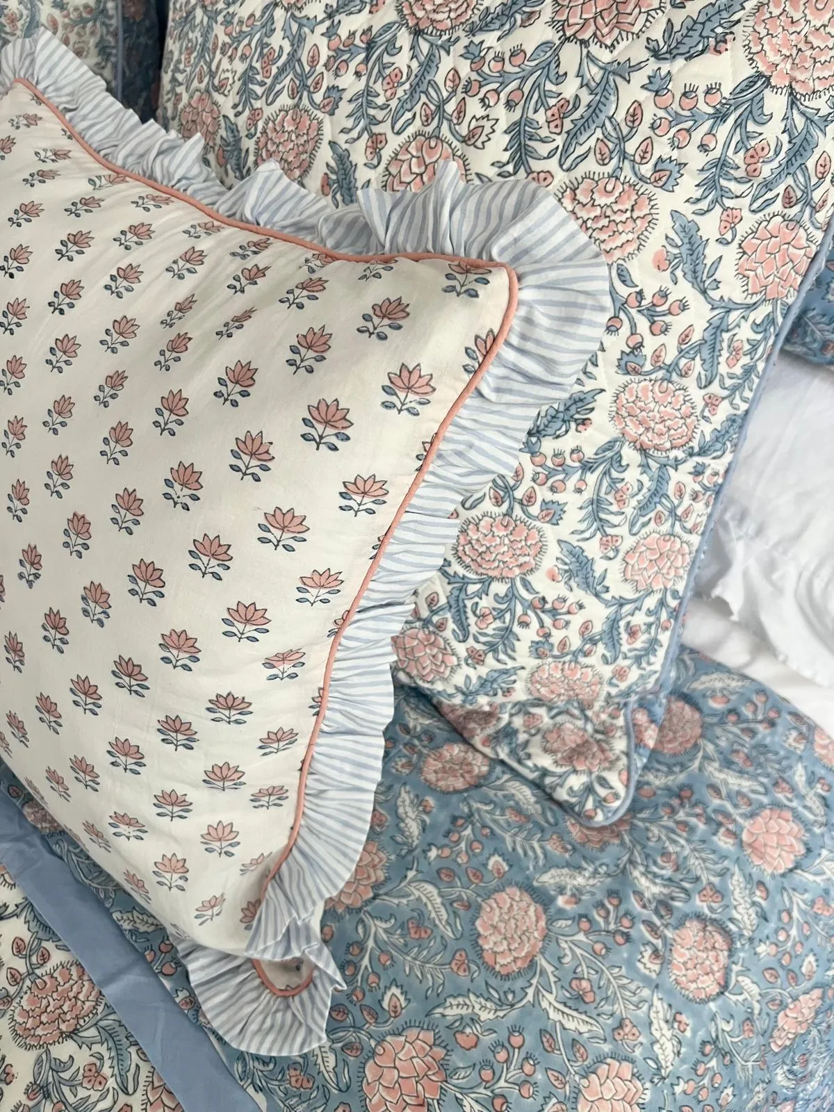 Glacier Blue Johari Reversible Quilt