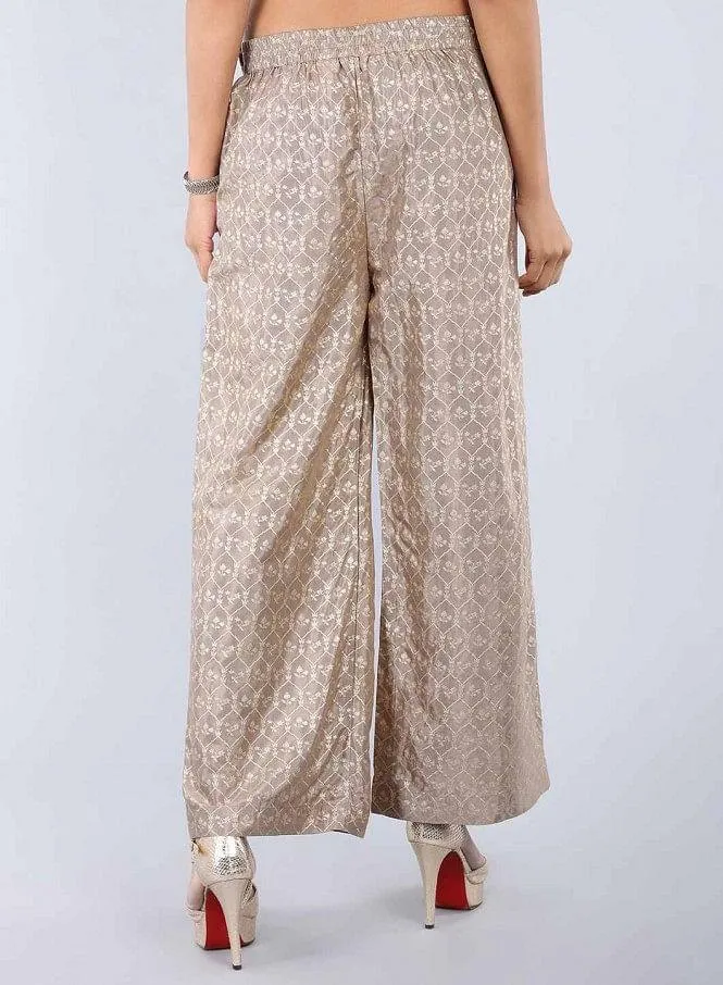 Gold Printed Palazzo Pants