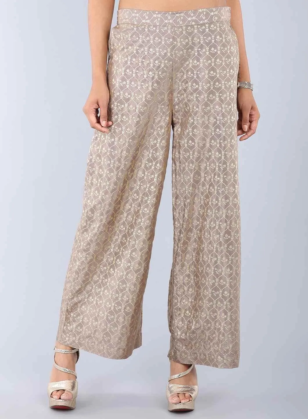Gold Printed Palazzo Pants