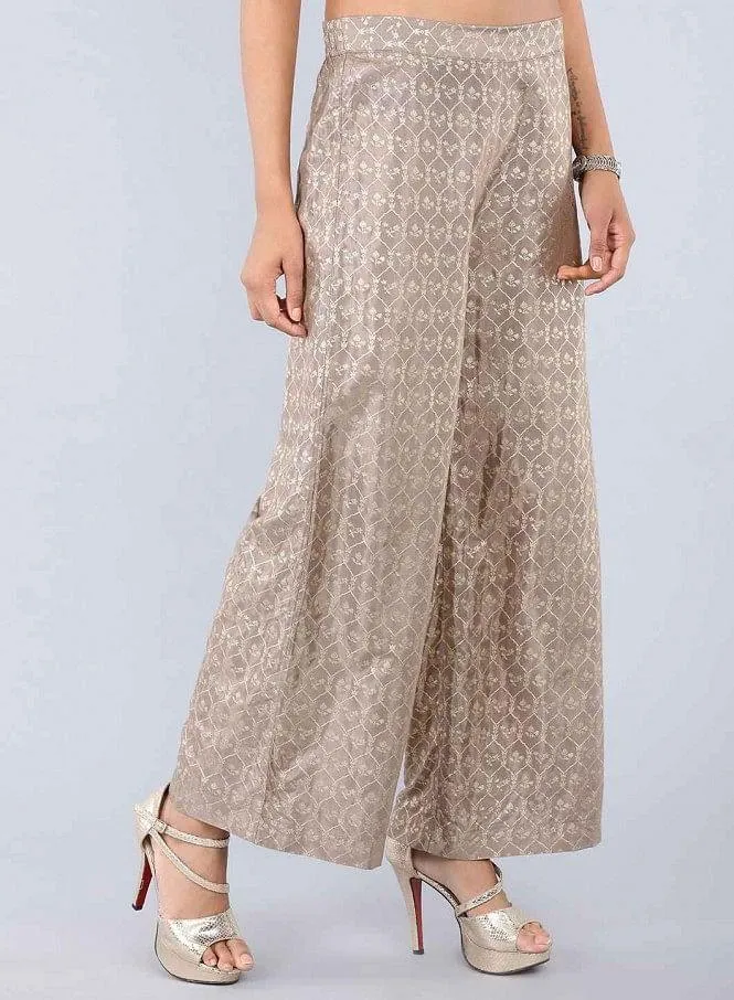 Gold Printed Palazzo Pants
