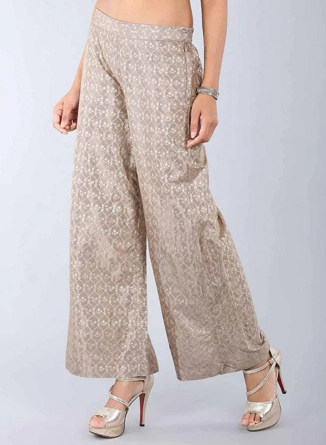 Gold Printed Palazzo Pants
