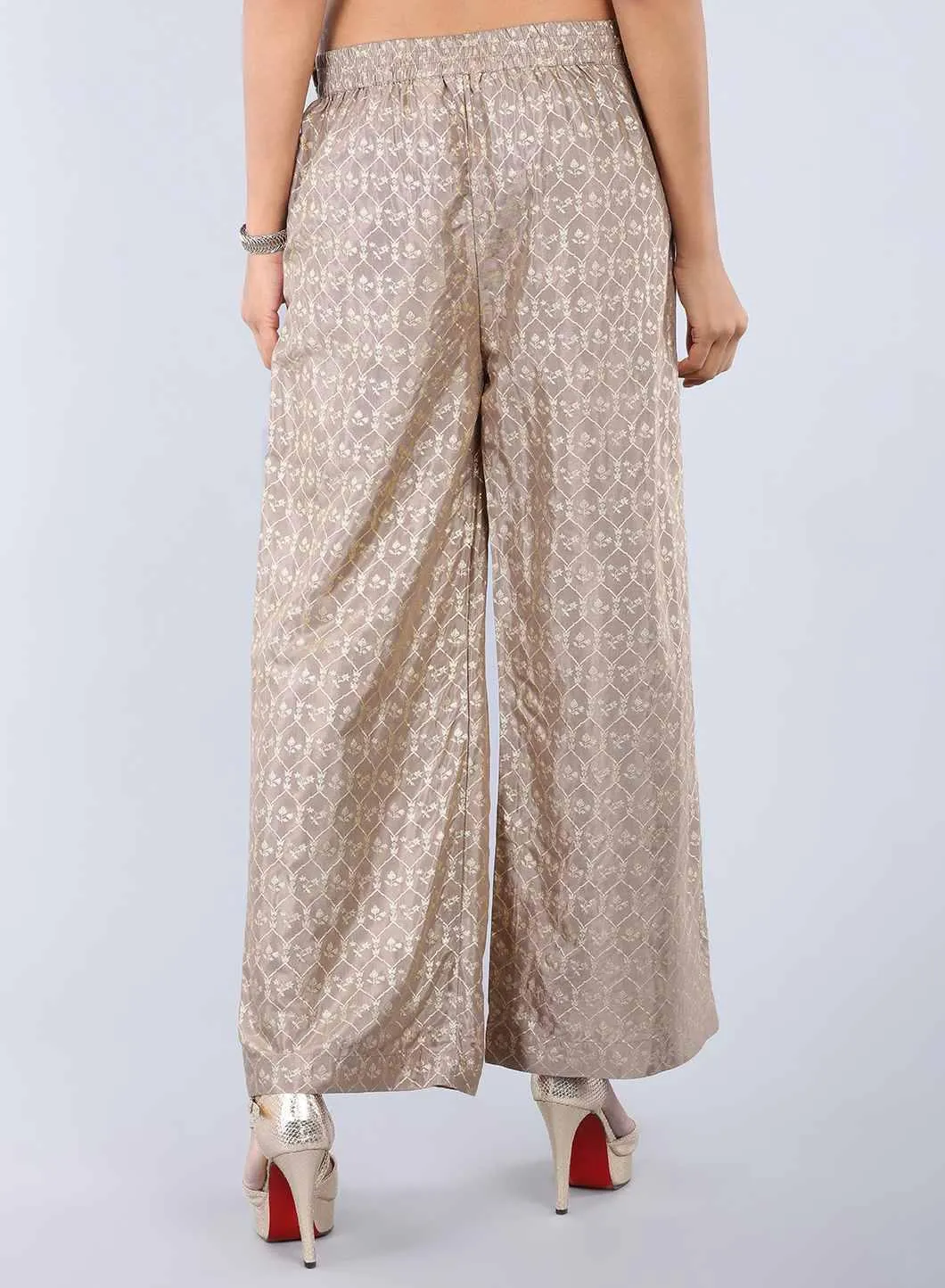 Gold Printed Palazzo Pants