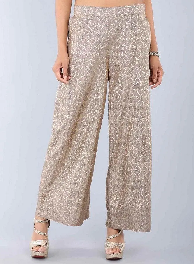 Gold Printed Palazzo Pants