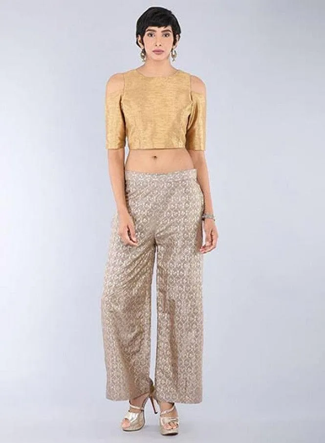 Gold Printed Palazzo Pants