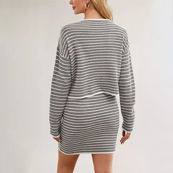 IvyShape | Chanel Style Striped Suit for Women