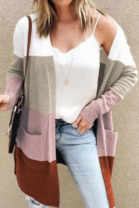 Joskaa Colorblock Open Front Cardigan