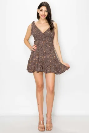 Karra Floral Knot Tie  Dress