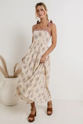 Laura Floral Maxi Dress in Cream - FINAL SALE