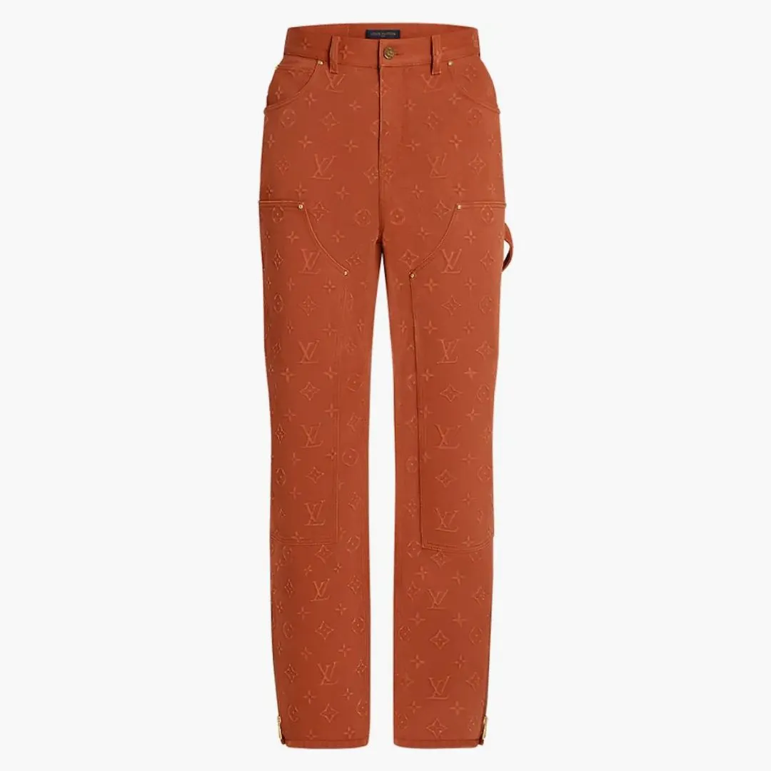 Louis Vuitton Monogram Workwear Denim Pants Brown