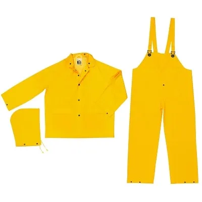 MCR Safety FR2003L CLASSIC .35MM PVC/POLY FLAME RESIST SUIT 3 PC YW