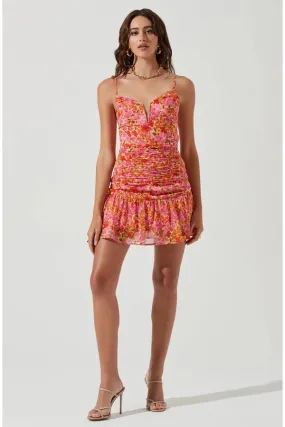 Meg Floral Ruched Mini Dress