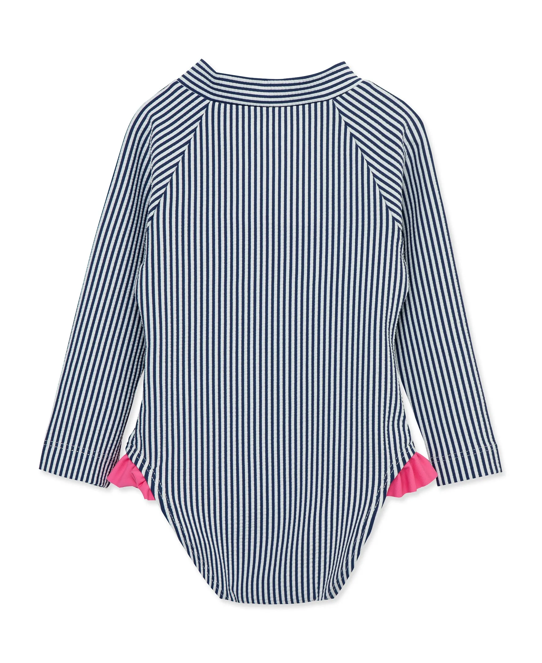 Navy Stripe One-Piece Infant Rashguard (6M-24M)
