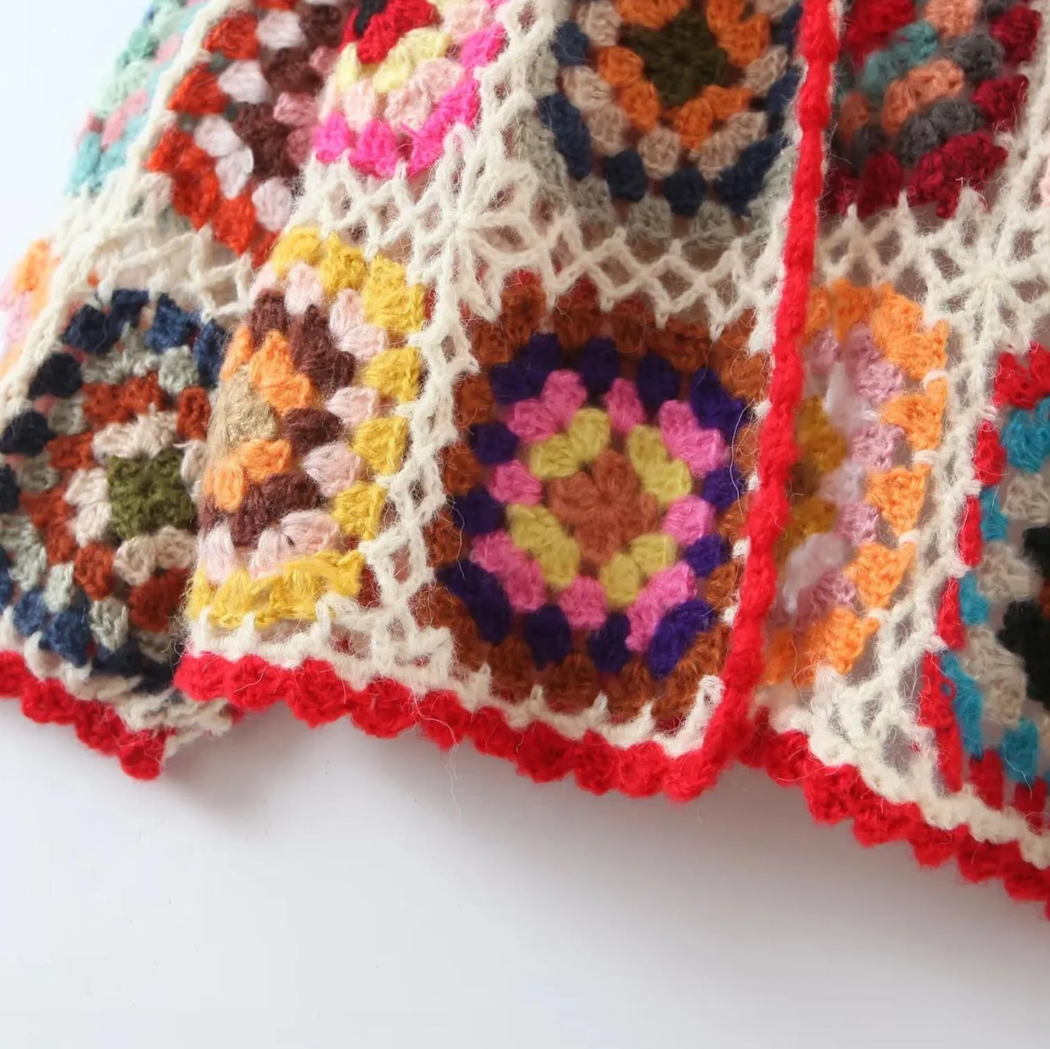 Nayla Bohemian Crochet Patchwork Hooded Cardigan