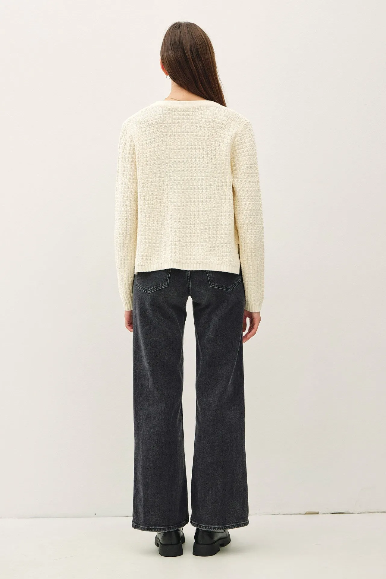 NYLAND Becca Chunky Knit Round Neck Cardigan