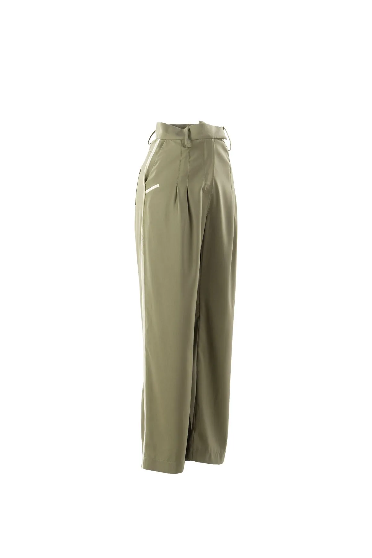 Oil Green Bow Detailed Palazzo Pants