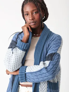Patchwork Cardigan - Indigo