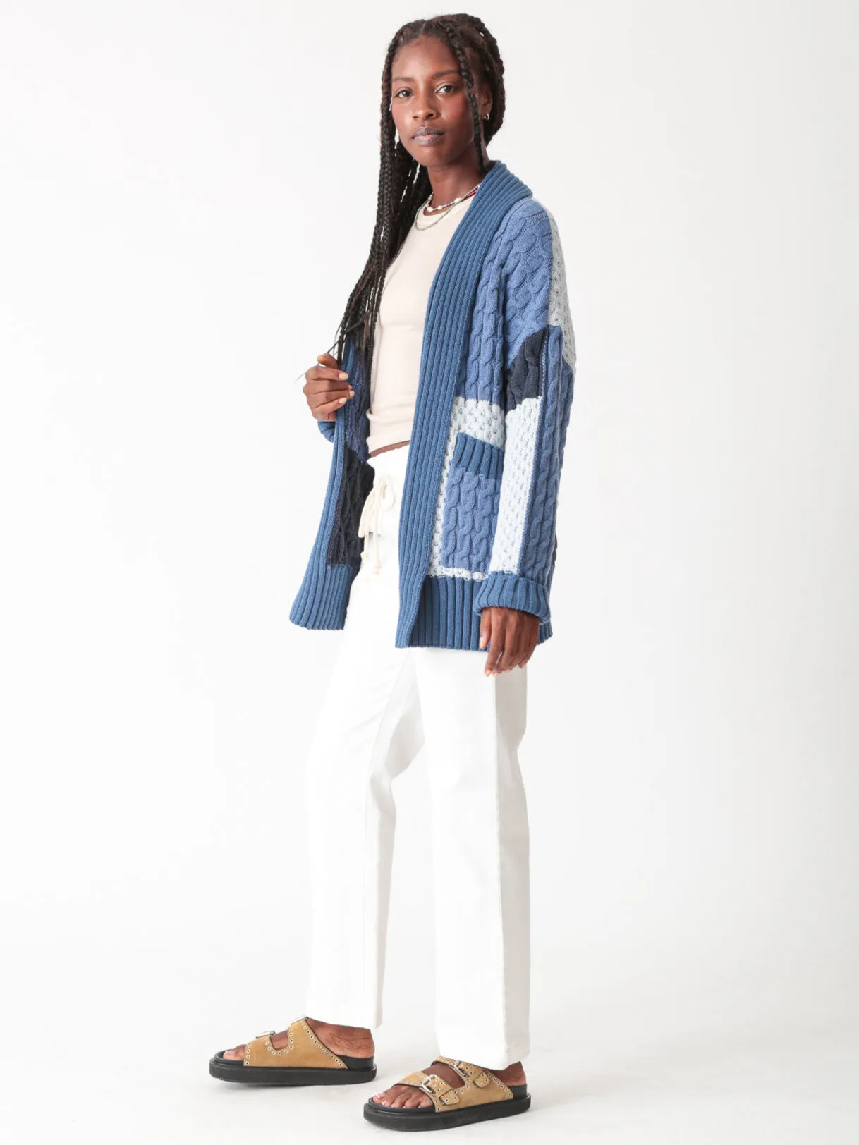 Patchwork Cardigan - Indigo