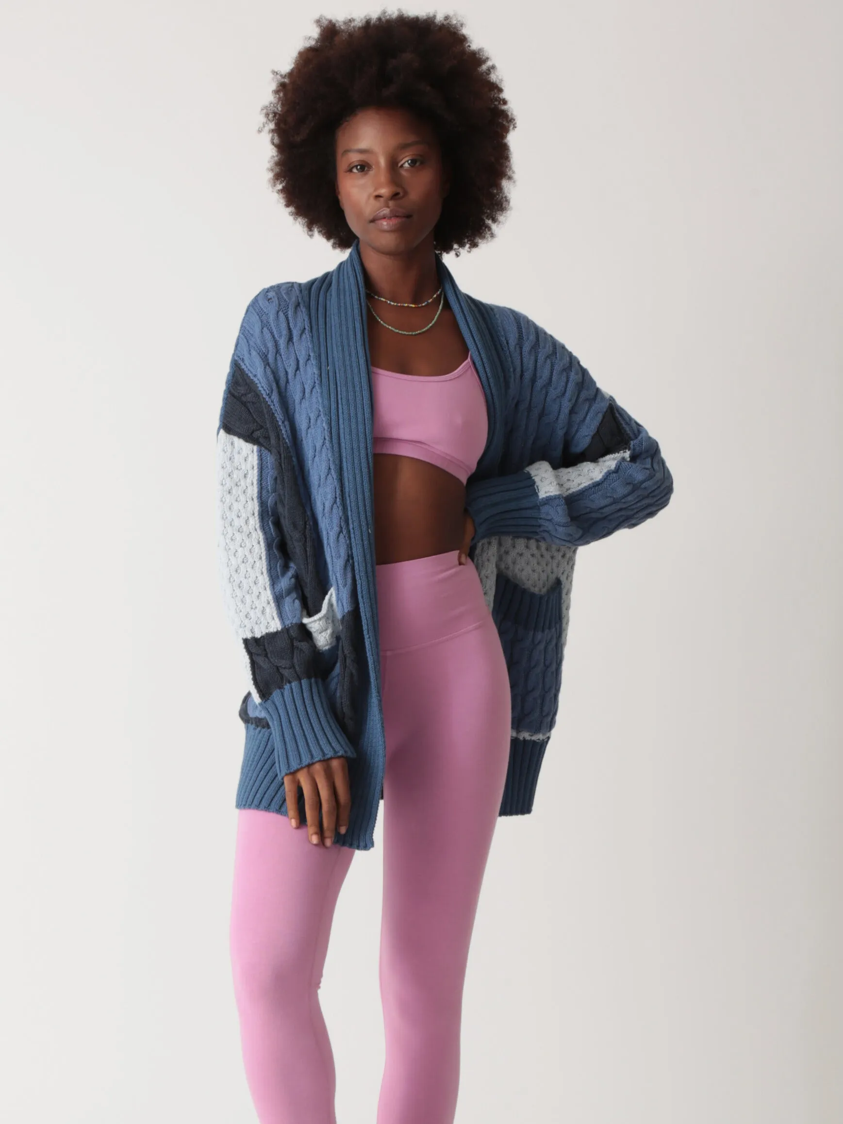 Patchwork Cardigan - Indigo
