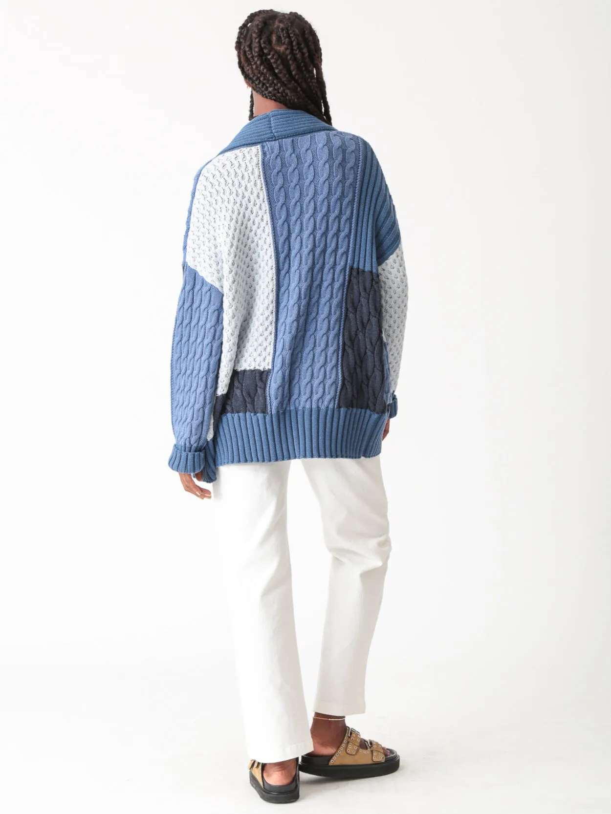 Patchwork Cardigan - Indigo
