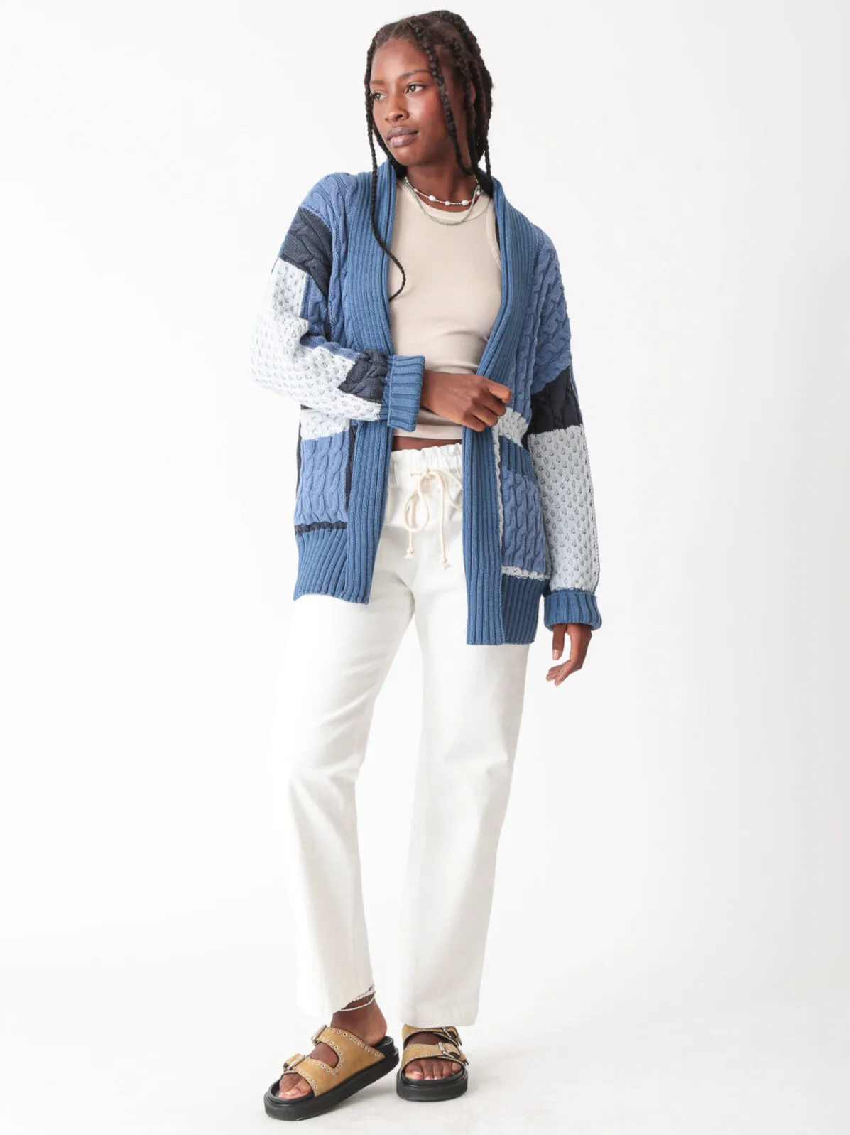 Patchwork Cardigan - Indigo