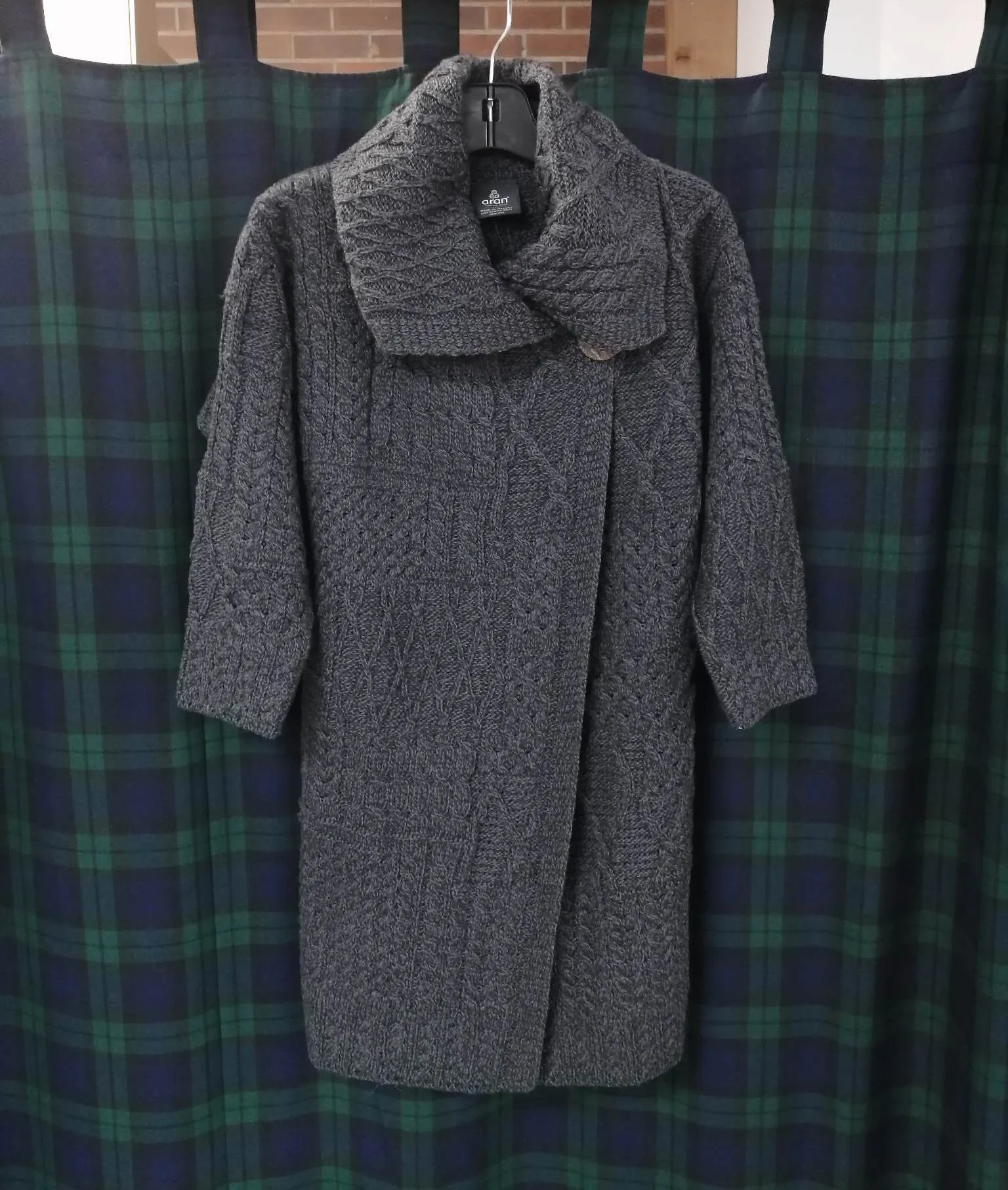 Patchwork Long Merino Wool Cardigan