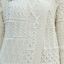 Patchwork Long Merino Wool Cardigan