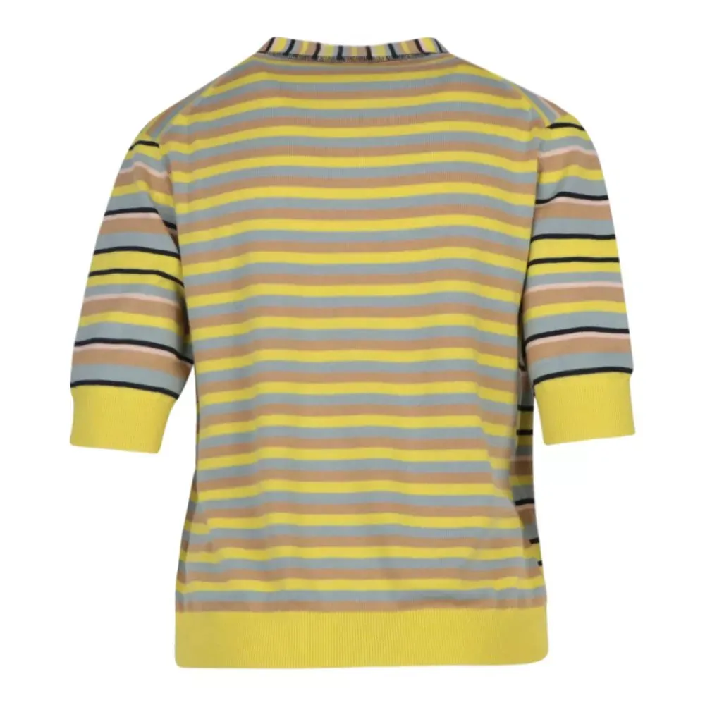 Paul Smith Yellow Knitted Stripe Cardigan