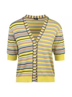 Paul Smith Yellow Knitted Stripe Cardigan
