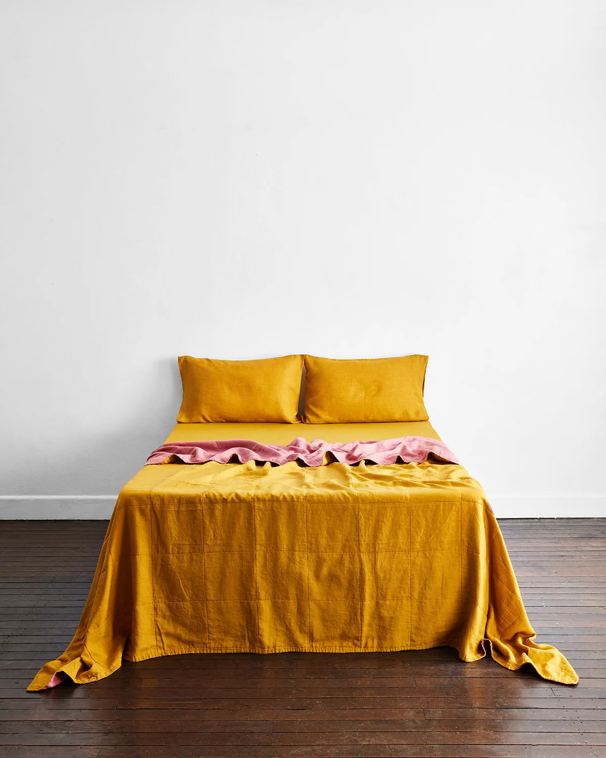 Pink Clay & Turmeric Two-Tone Quilt