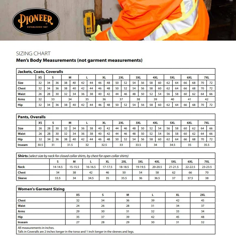 Pioneer® Hi-Viz Safety Poly/Cotton Coverall Tall 5518T
