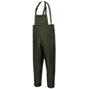 Pioneer Men's Waterproof Bib Work Pants | 420D Nailhead Ripstop Poly, Green | Tree Planter, Outdoor Workwear | Windproof, Adjustable Fit | Sizes S-5XL