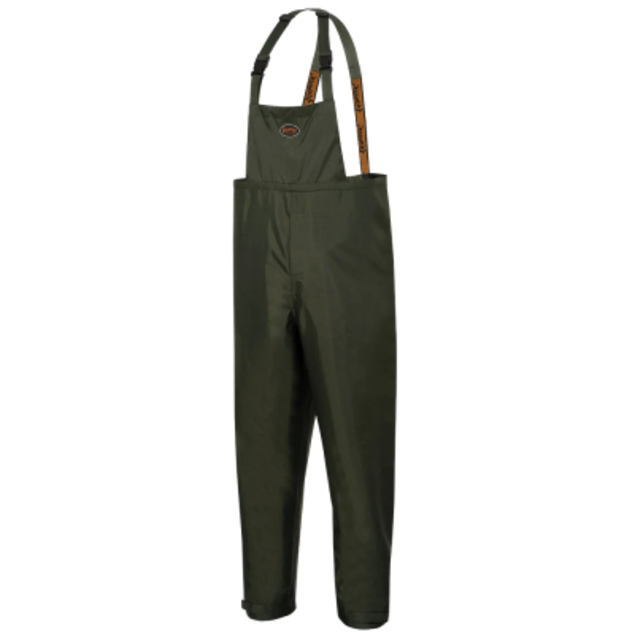 Pioneer Men's Waterproof Bib Work Pants | 420D Nailhead Ripstop Poly, Green | Tree Planter, Outdoor Workwear | Windproof, Adjustable Fit | Sizes S-5XL