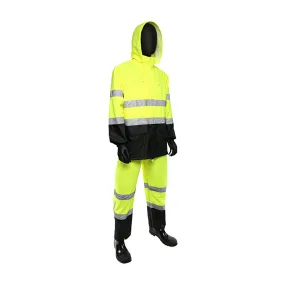 PIP Viz Two-Piece Rain Suit with Black Bottom